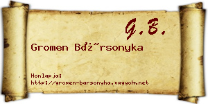 Gromen Bársonyka névjegykártya